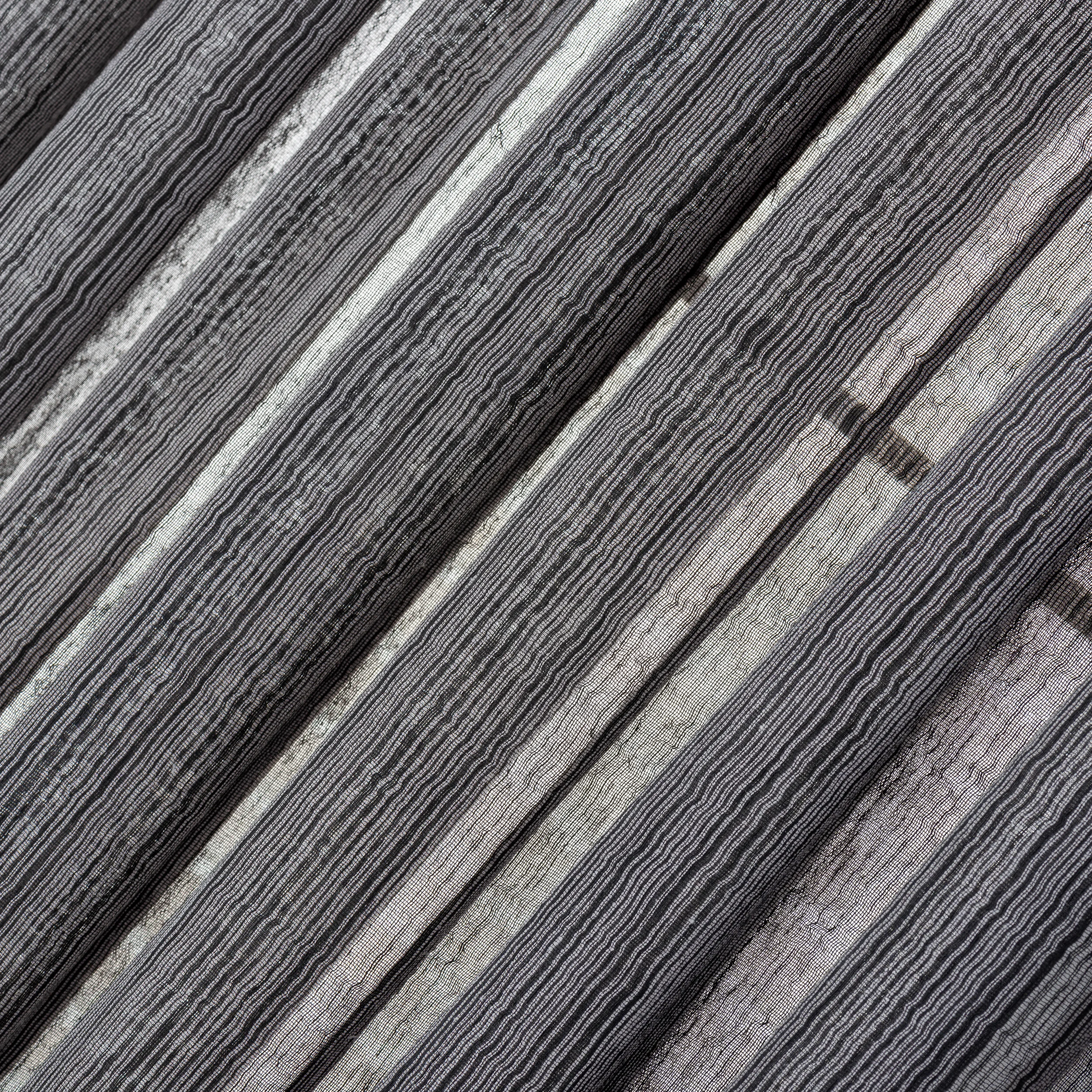 Striped Black Sheer Linen Curtains – High-Quality Light Filtering Drapes | Modern Living Room & Bedroom Window Panels