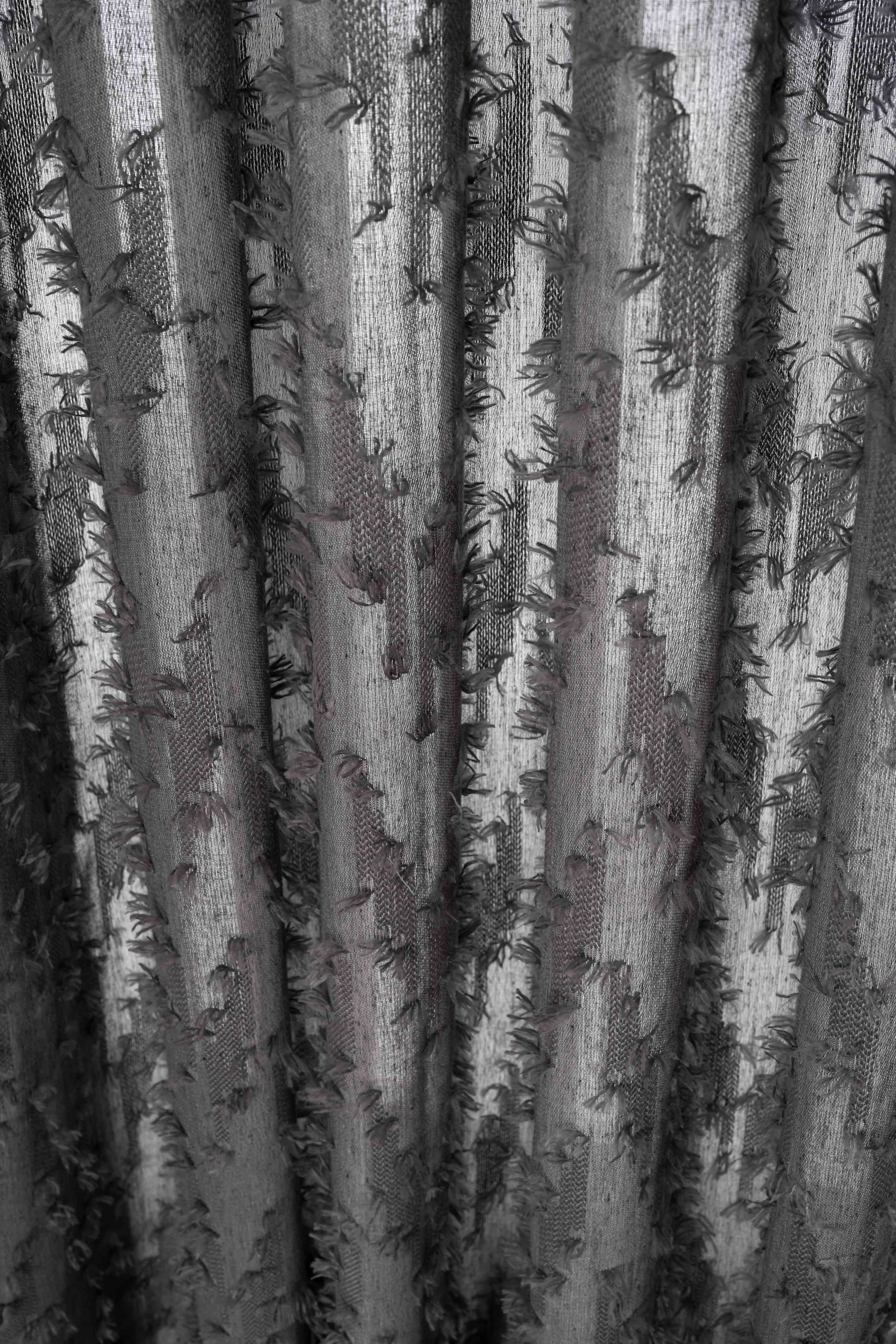 Custom Linen Sheer Curtains – Boho Stripe Panels with Fringe | Light & Airy Sheer Drapes for Modern Bohemian Home Decor