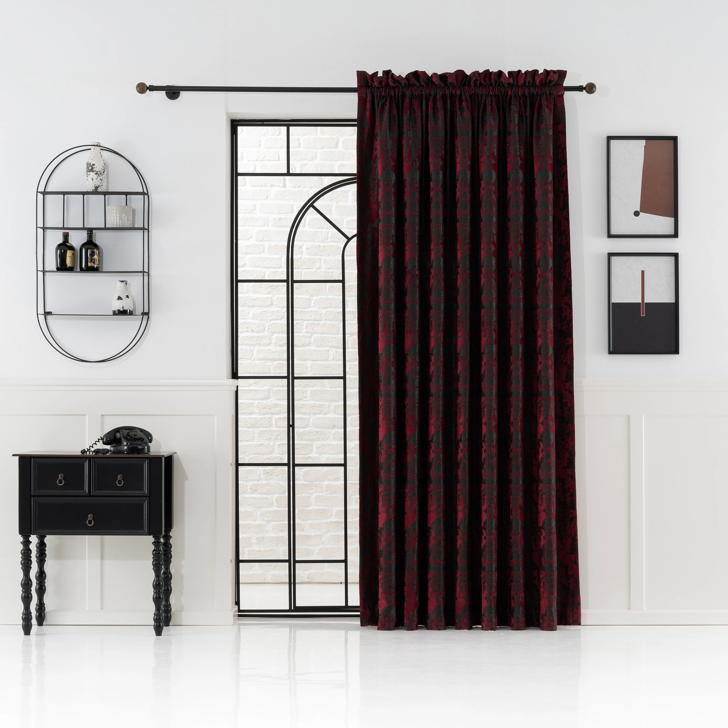 Victorian Damask Luxury Velvet Curtains 4 Colors, Custom Size Gothic Velvet Drapes For Living Room And Bedroom Curtain