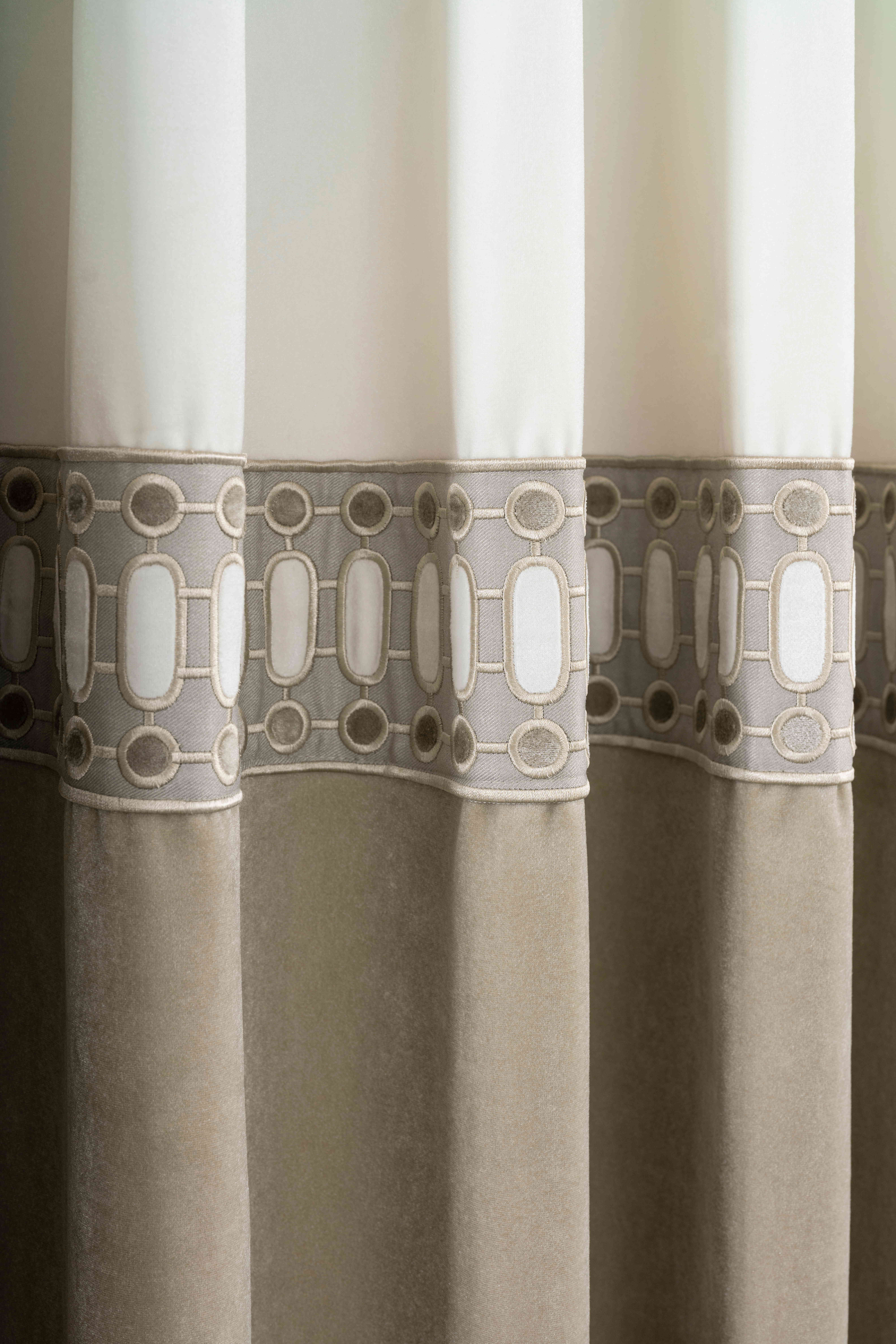 Linen Luxury Bohemian Color Block Curtain Panels,Custom Size Drapes for Living Room & Bedrooms