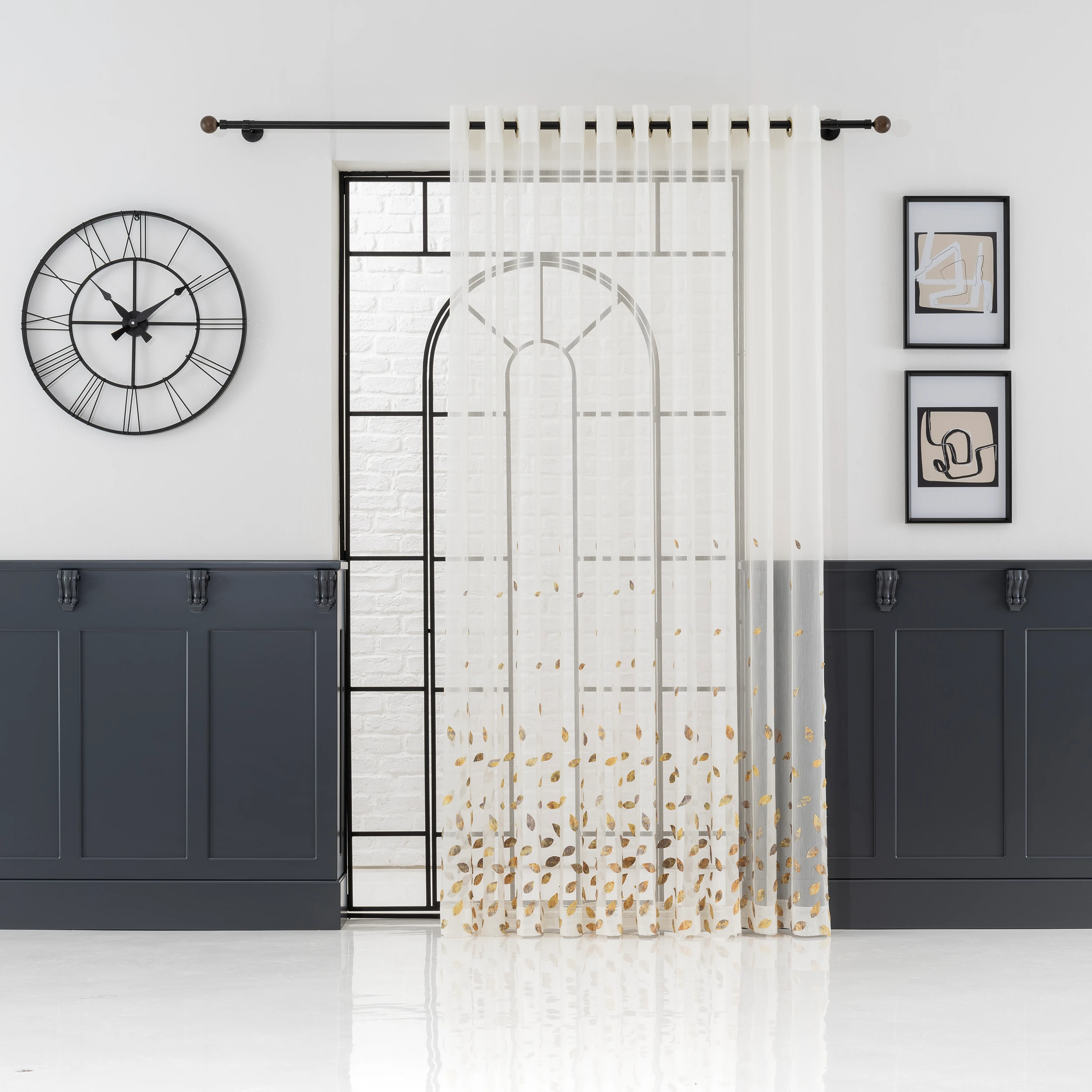 Extra Wide Leaf Pattern Sheer Curtains, Bohomian And Minimalist Home Decor For Living Room And Bed Room. Grommet, Hook and Ring, Rod Pocket. Custom Curtain Panels .Leaf Curtains, Sheer Curtain. Decor Semi-Linen Curtain Panels. 4 Leaf Pattern Colorful Sheer