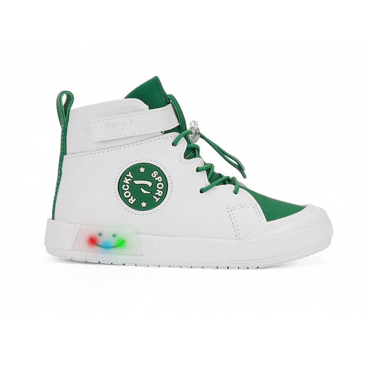 Alaca Çocuk Işıklı Sneaker - Beyaz-Yeşil