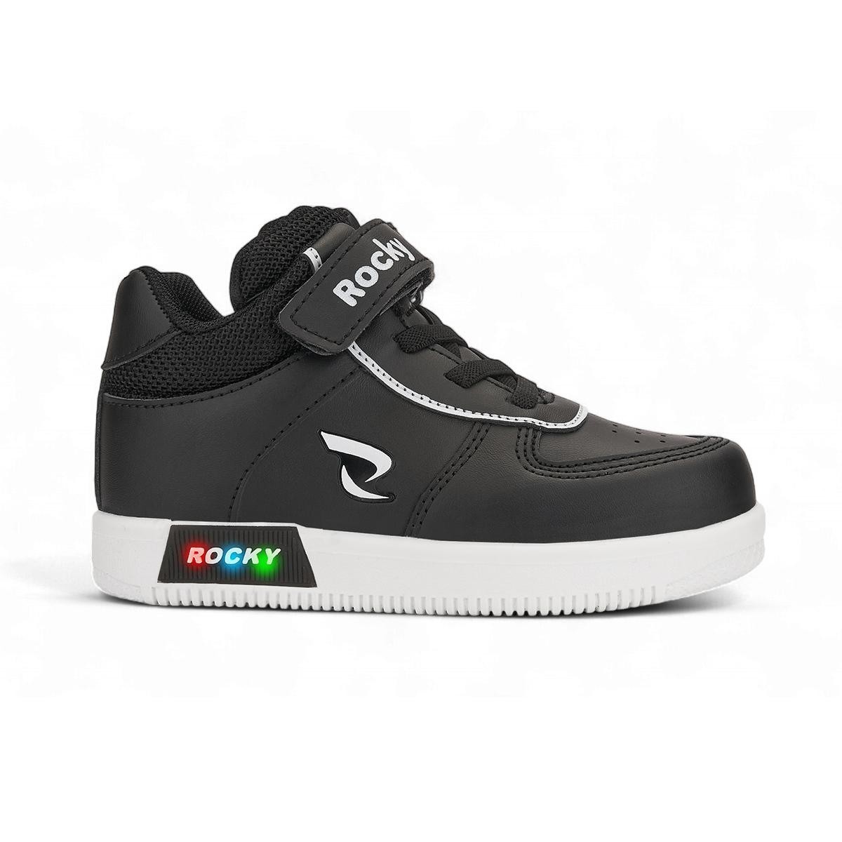 Wolf Çocuk Ortopedik Işıklı Sneaker - Siyah-Beyaz
