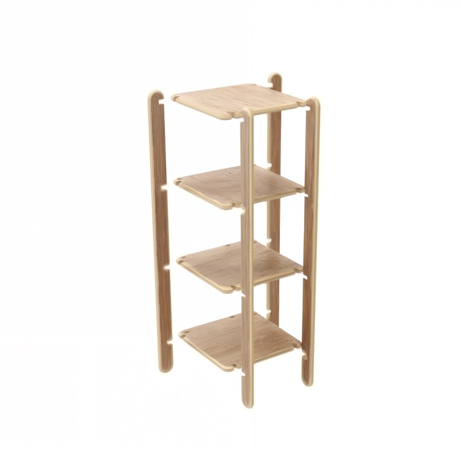 LEYA 4 Raflı Kontrplak Kitaplık 40 CM