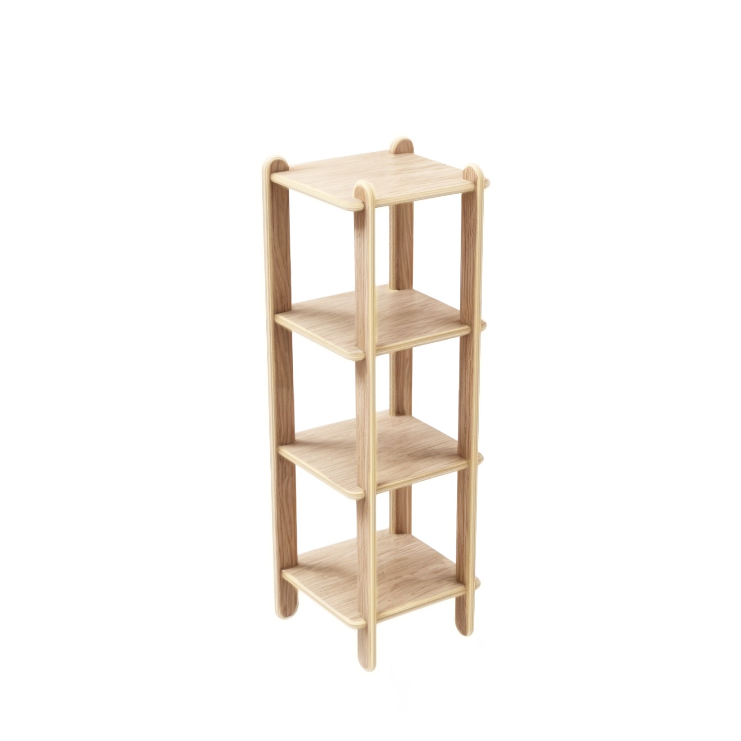 LEYA 4 Raflı Kontrplak Kitaplık 40 CM