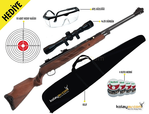 Hatsan Torpedo 155 Ağaç Havalı Tüfek, 5.5mm (Full Set) 4x32