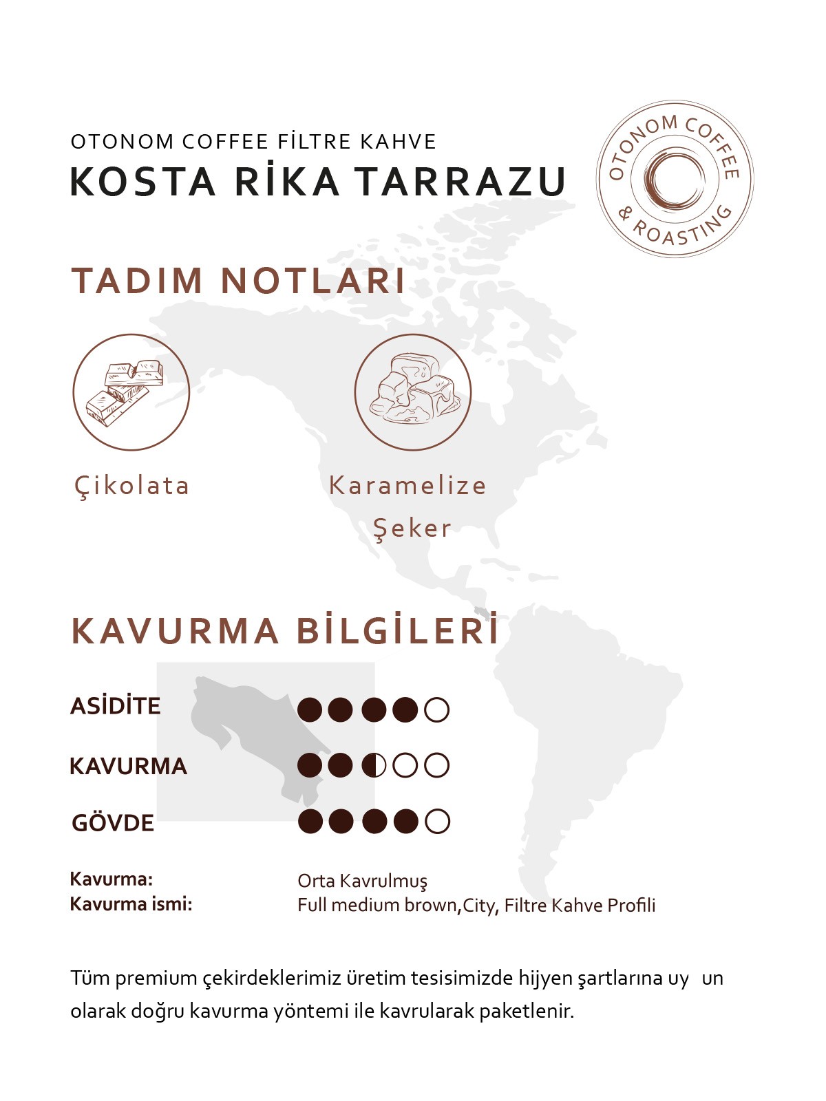 Kosta Rika Tarrazu Filtre kahve 250 gr