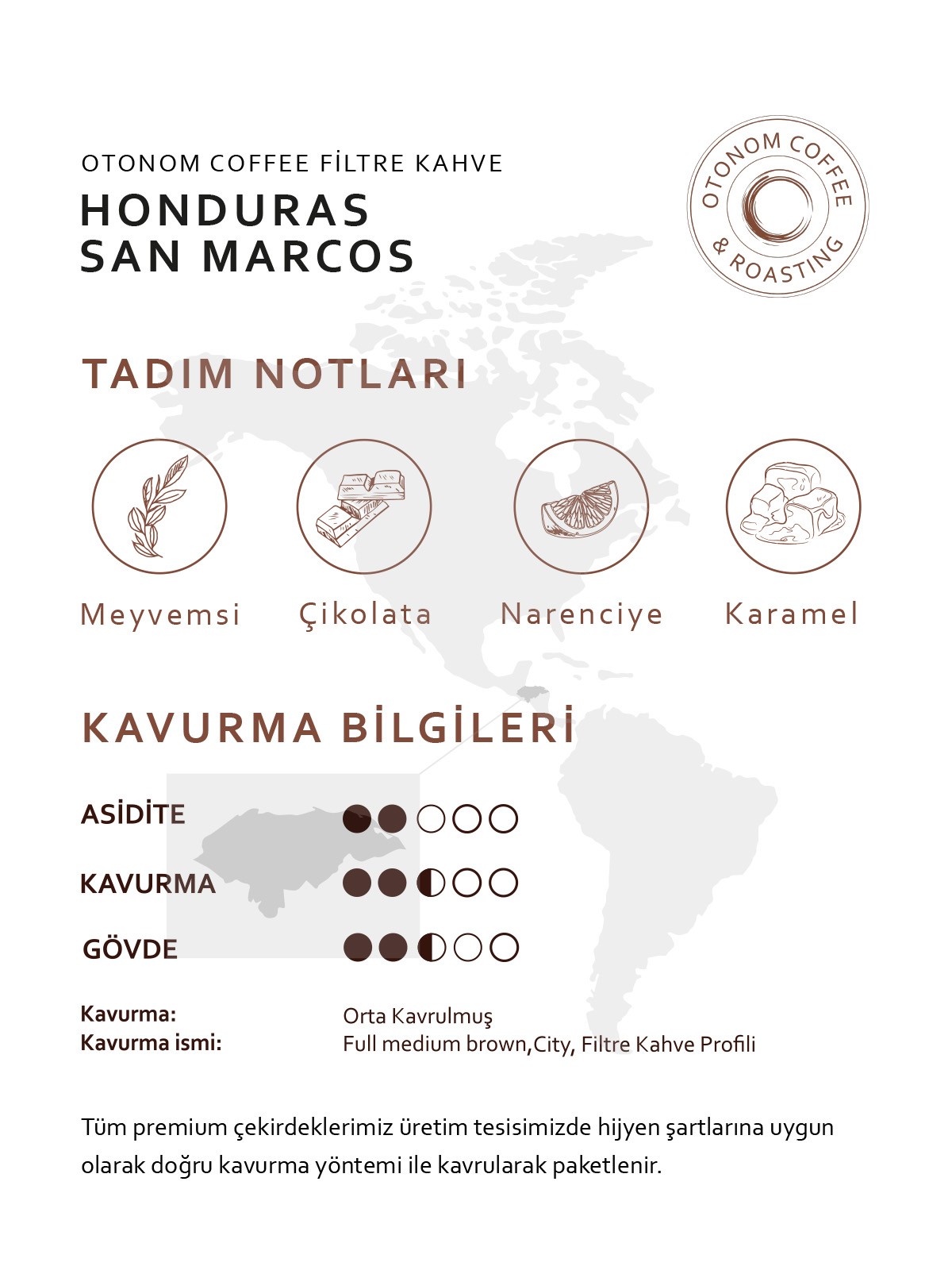 Honduras San Marcos 1 kg Çekirdek