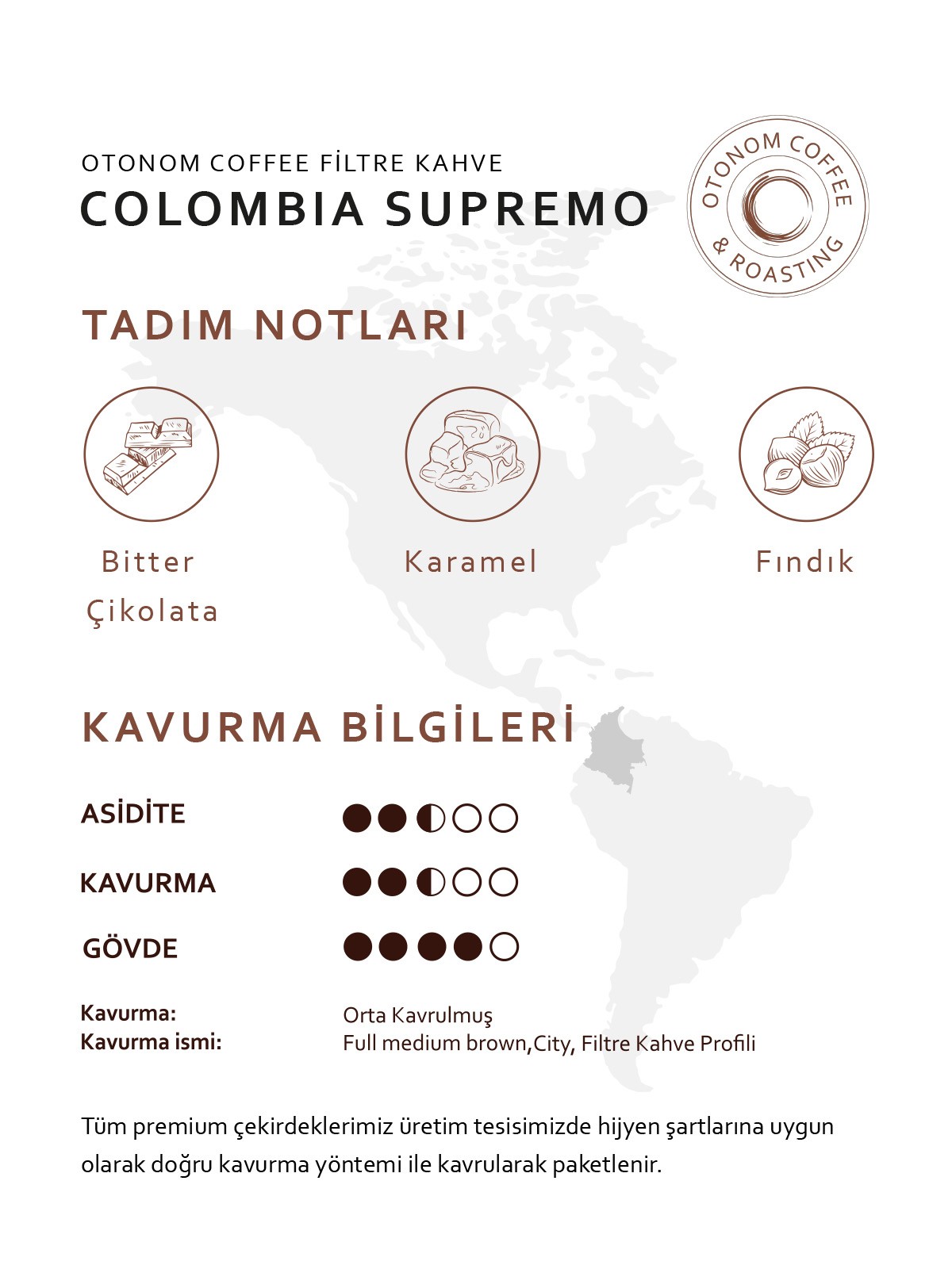 Kolombiya Supremo Filtre Kahve 250 gr