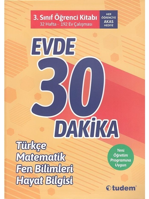 Tudem 3. Sınıf Evde 30 Dakika Türkçe Matematik Fen Bilimleri Hayat Bilgisi Soru Ev Çalışması Yeni 2022 Müfredat