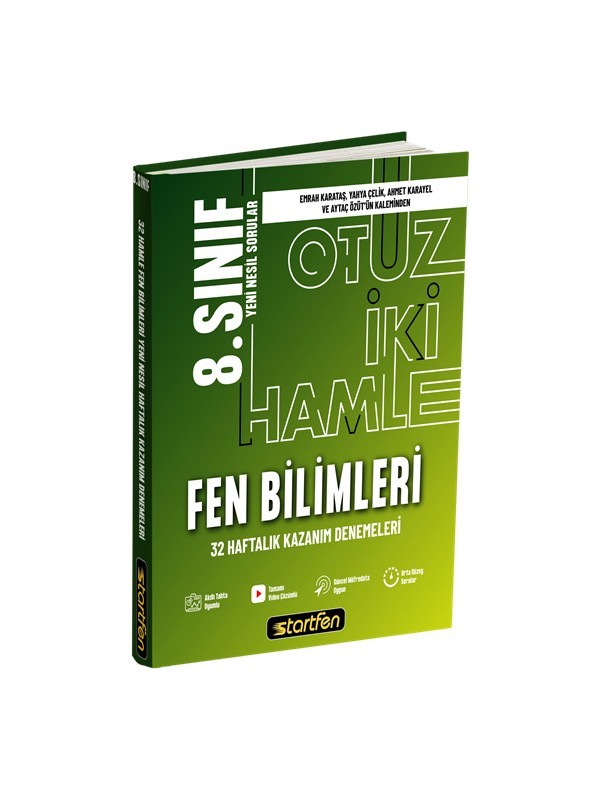 Startfen Yayınları 8. Sınıf Fen Bilimleri 32 Deneme Haftalık Kazanım Denemeleri