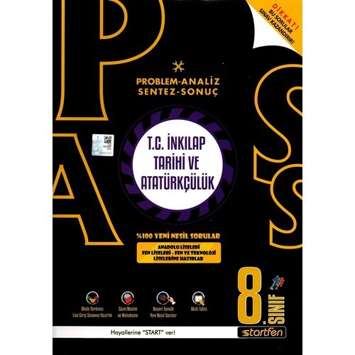 Startfen Yayınları Pass 8. Sınıf Inkılap Tarihi Yeni Nesil Soru Bankası