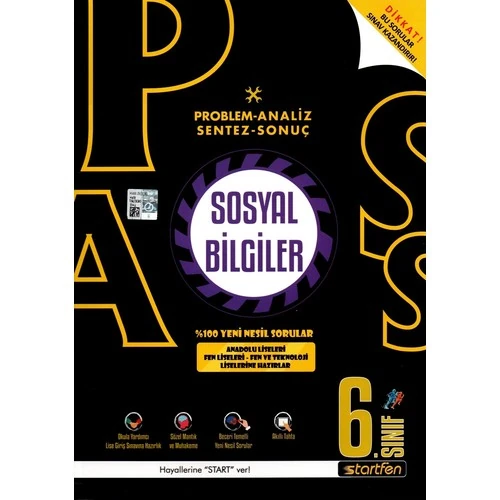 Startfen Yayınları Pass 6. Sınıf Sosyal Bilgiler Yeni Nesil Soru Bankası
