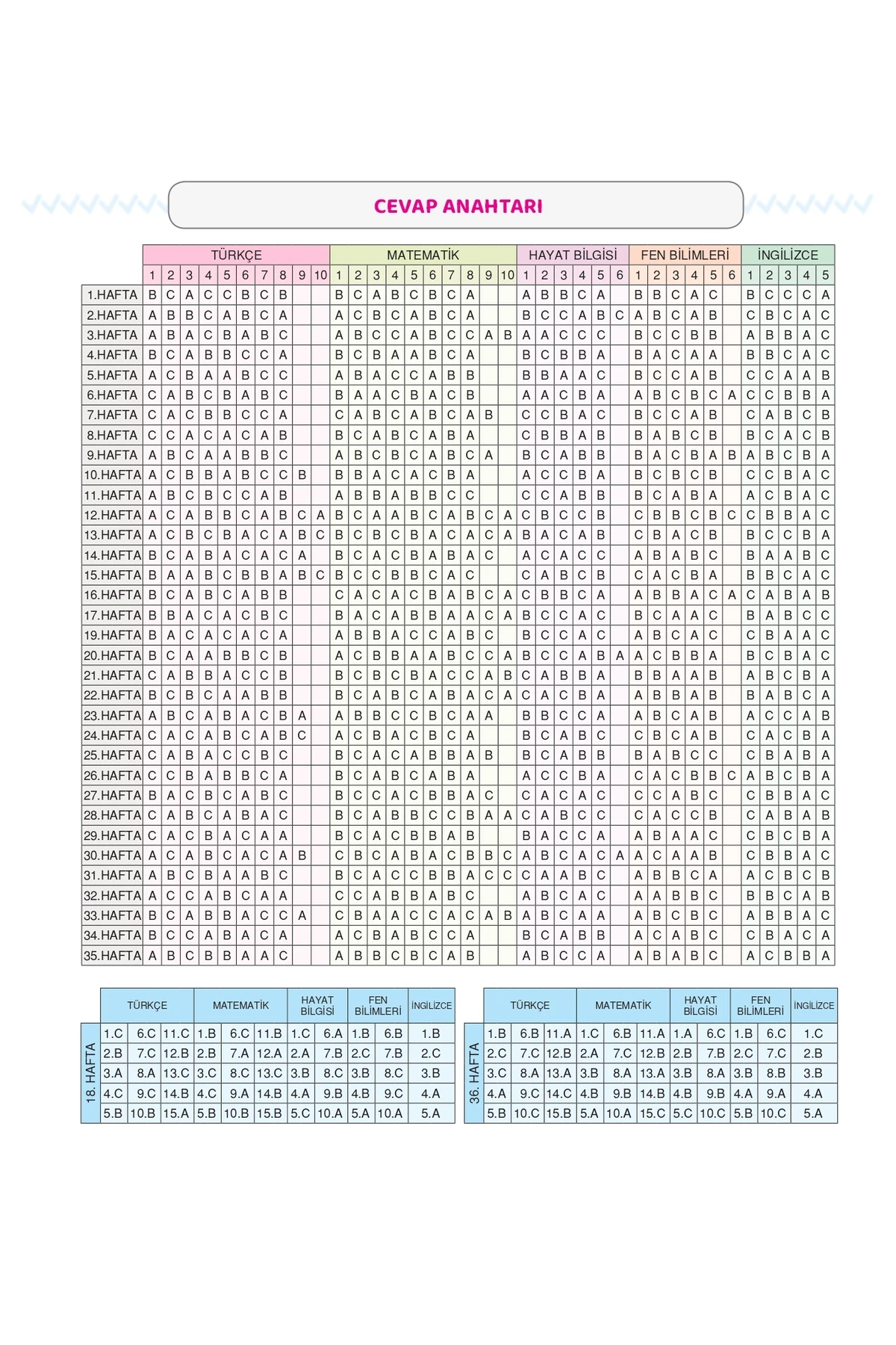 3.SINIF MAVİJET 36 HAFTA DENEME