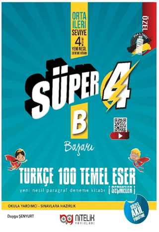 Nitelik Yayınları 4. Sınıf Yeni Nesil Süper Türkçe 100 Temel Eser
