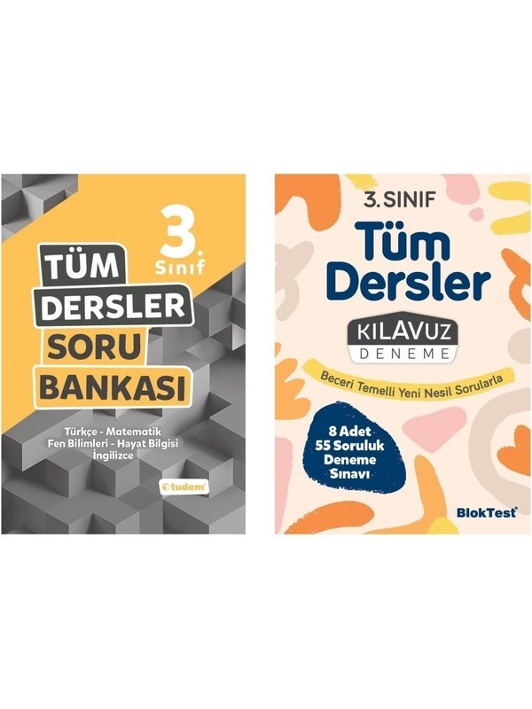 Tudem Yayınları 3.sınıf Tüm Dersler Soru Bankası Tudem + Bloktest Deneme Sınavı