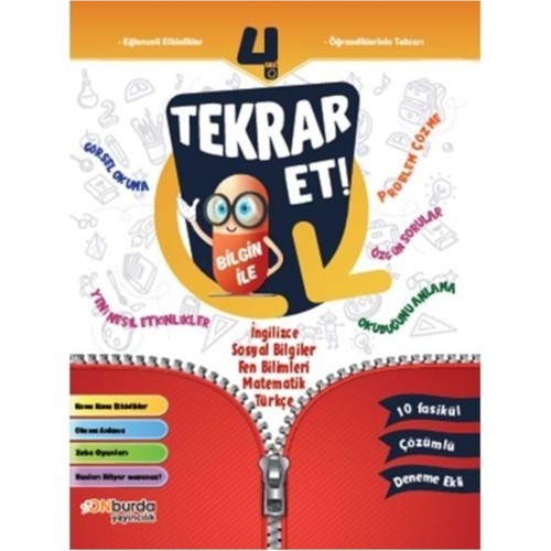 On Burda Yayınları 4. Sınıf Tekrar Et 10 Fasikül Çözümlü Deneme Ekli