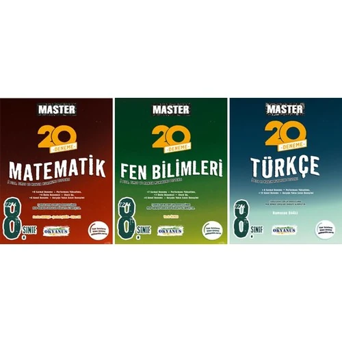 Okyanus Yayınları Master 8. Sınıf LGS 20 Deneme Seti - 3 Kitap