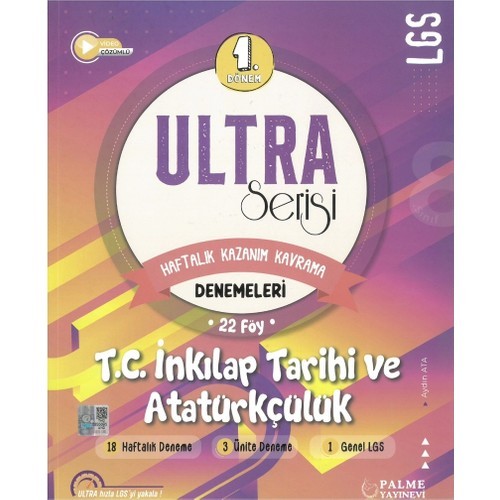 Palme Yayınevi Ultra Serisi LGS 1. Dönem TC. İnkilap Tarihi ve Atatürkçülük Denemeleri