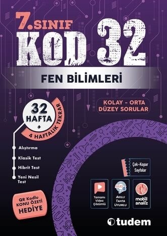 Tudem Yayınları 7. Sınıf Fen Bilimleri Kod 32 Tekrar Testleri