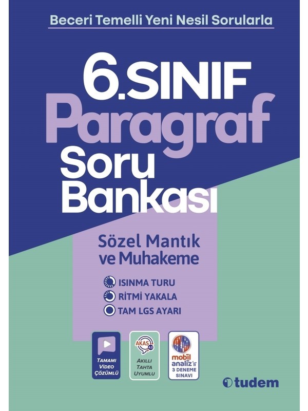 Tudem Yayınları 6. Sınıf Paragraf Soru Bankası