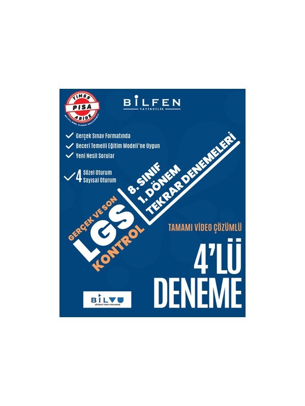 Bilfen Yayınları LGS Kontrol 8. Sınıf 4'lü Deneme