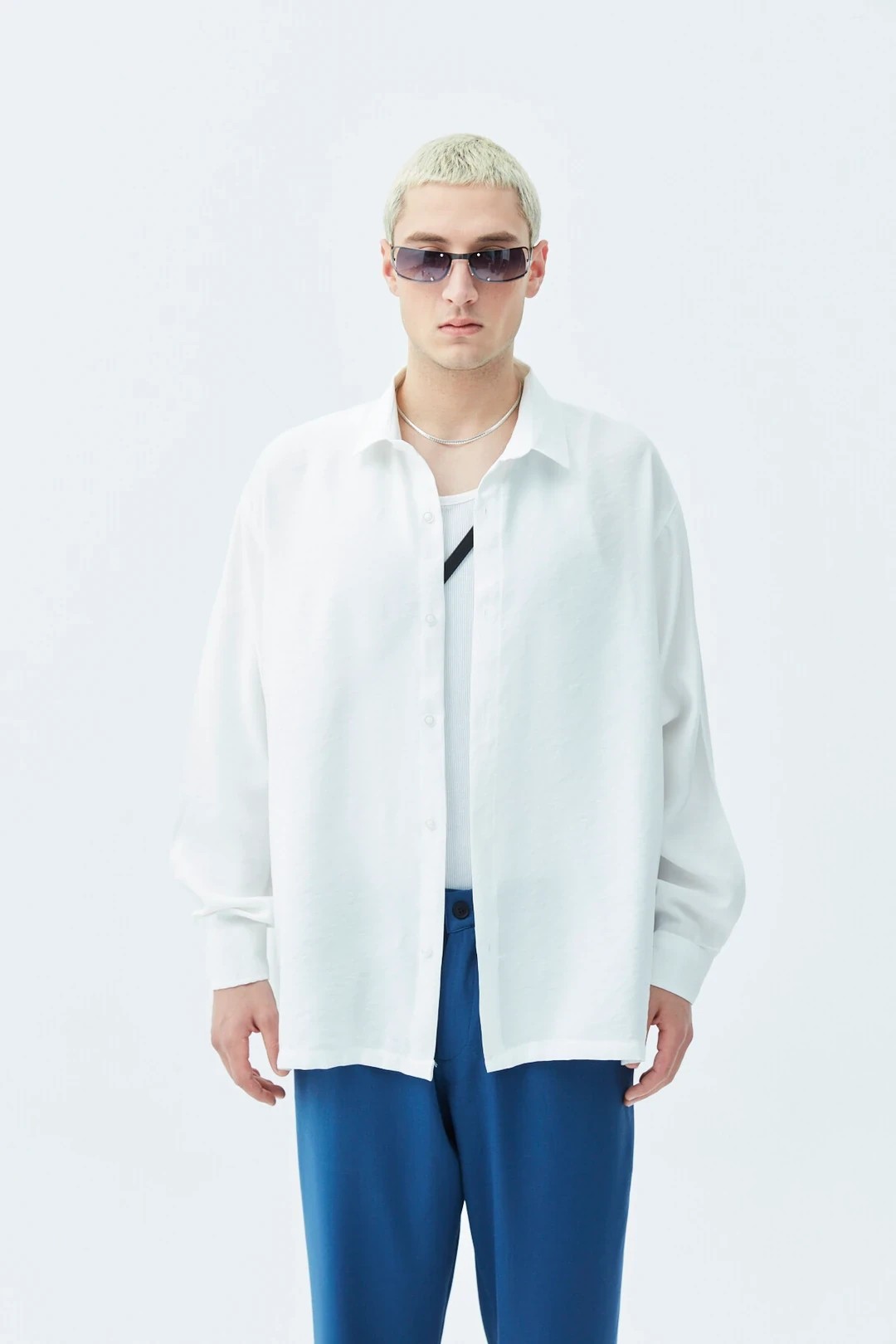 Basic Oversize Long Sleeve Shirt - Ecru