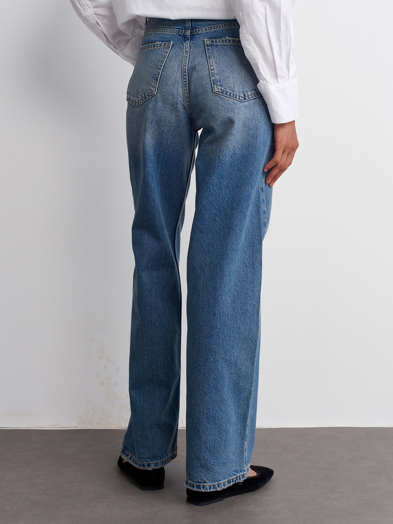 Wide Leg Denim Trousers