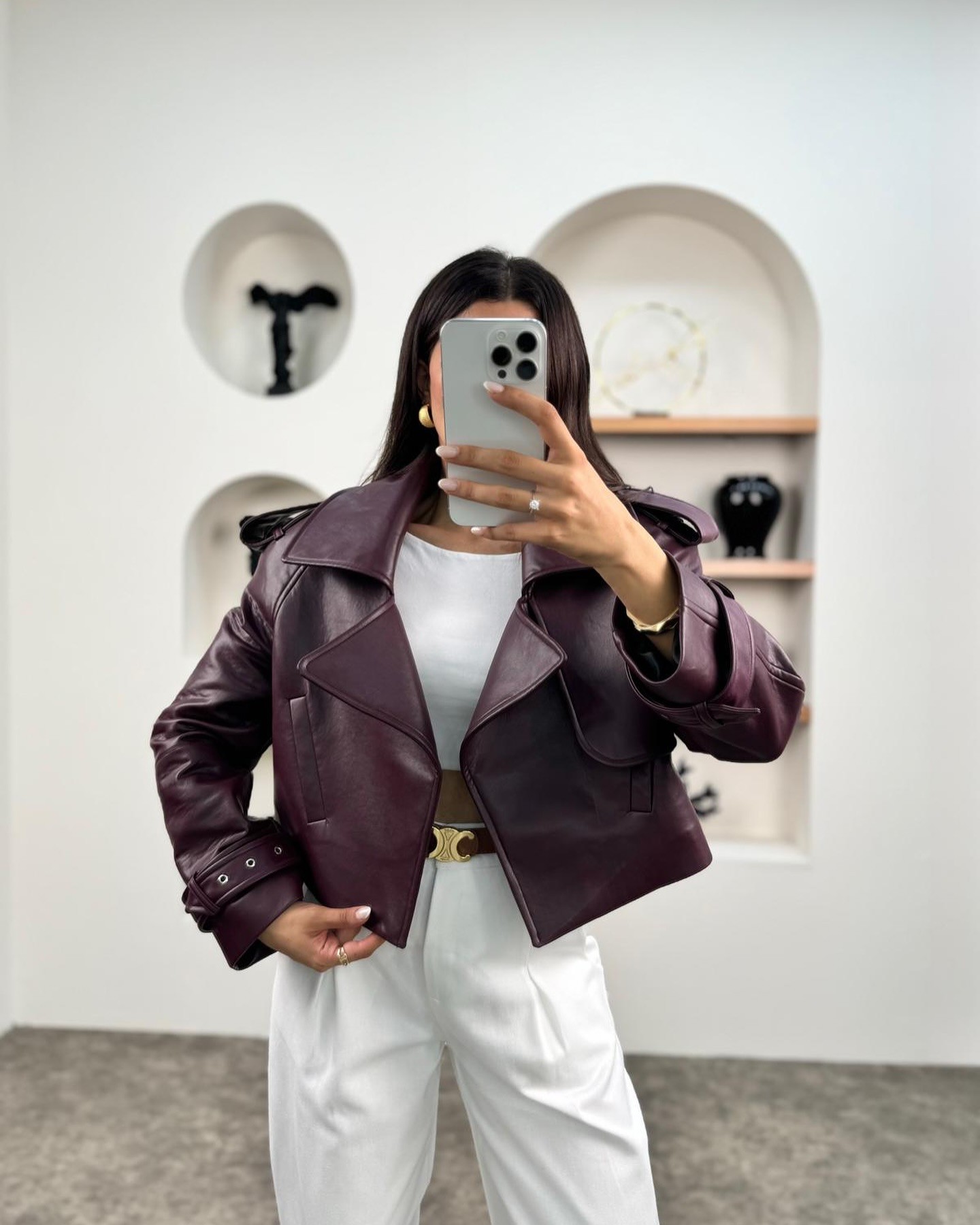 Viral Burgundy Leather Jacket