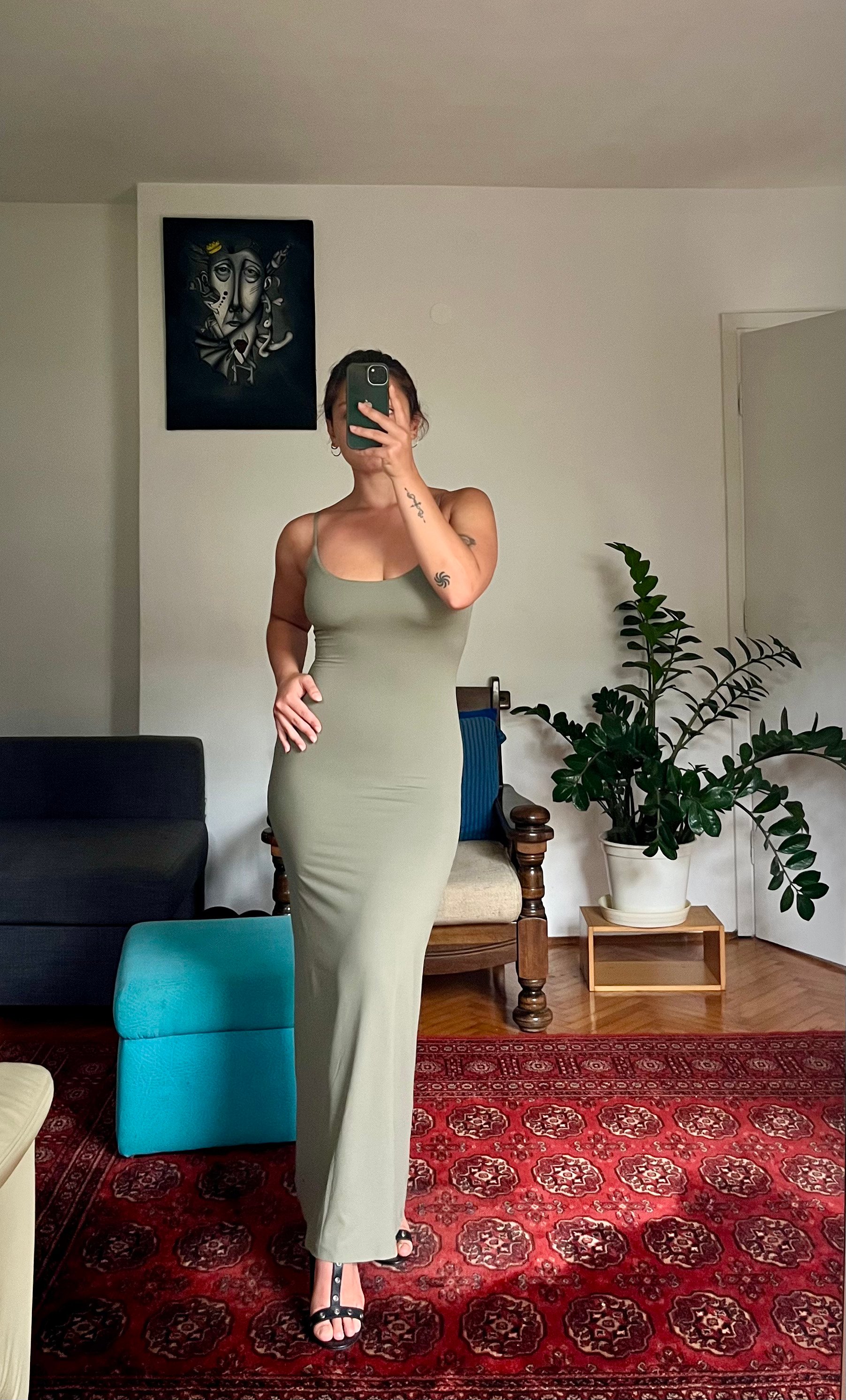 Polyamide Midi Dress - Khaki