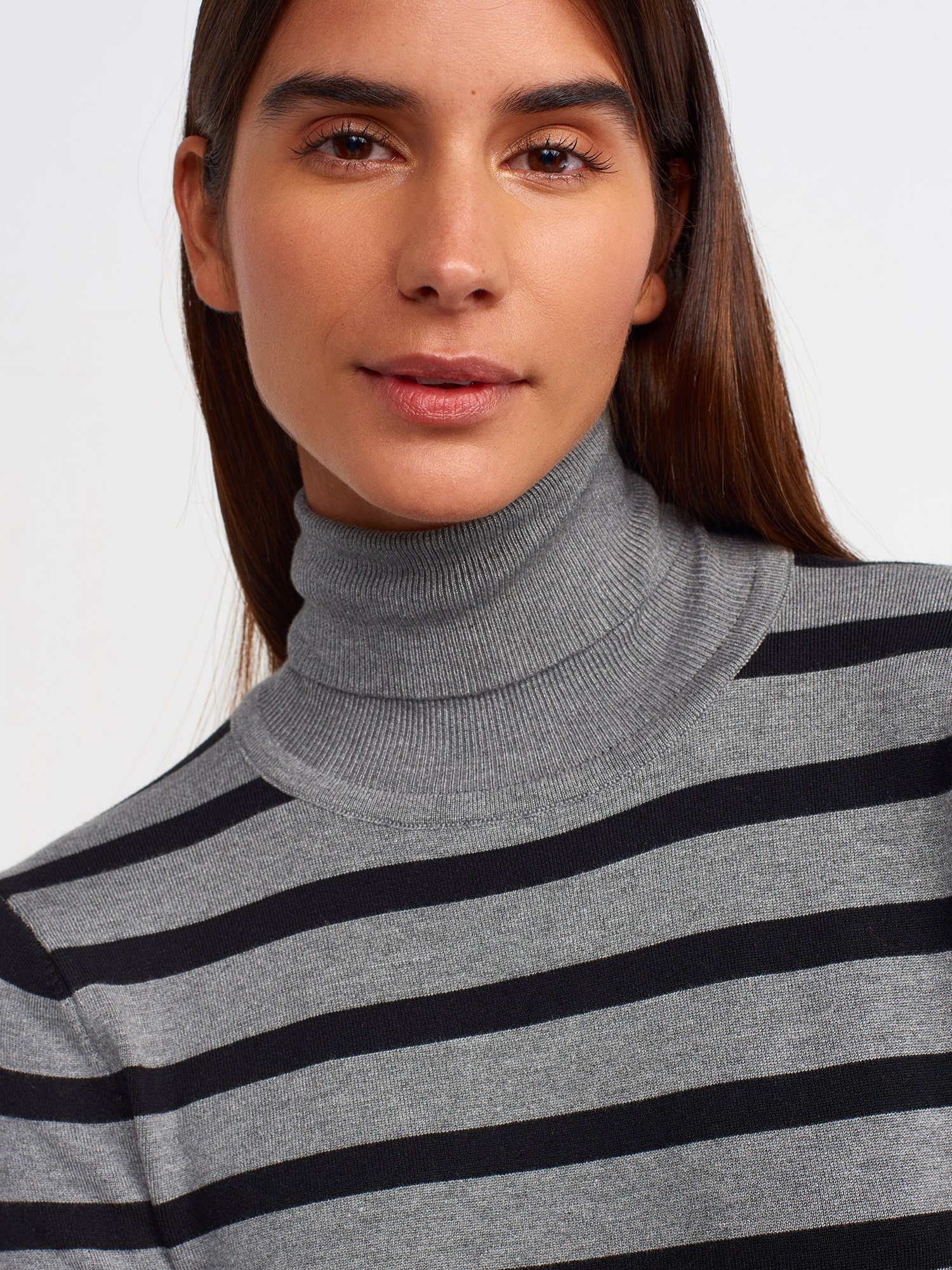 Turtleneck Striped Sweater