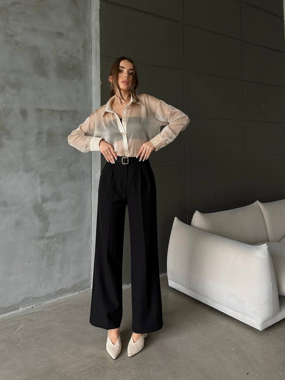 Pleated Palazzo Trousers