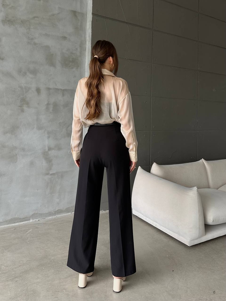 Pleated Palazzo Trousers