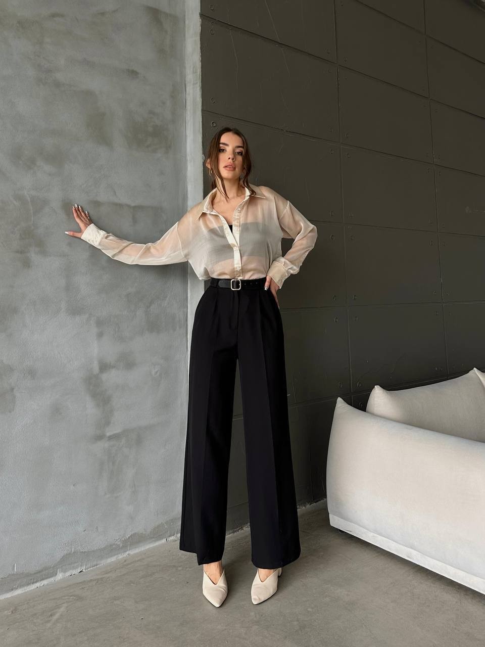 Pleated Palazzo Trousers