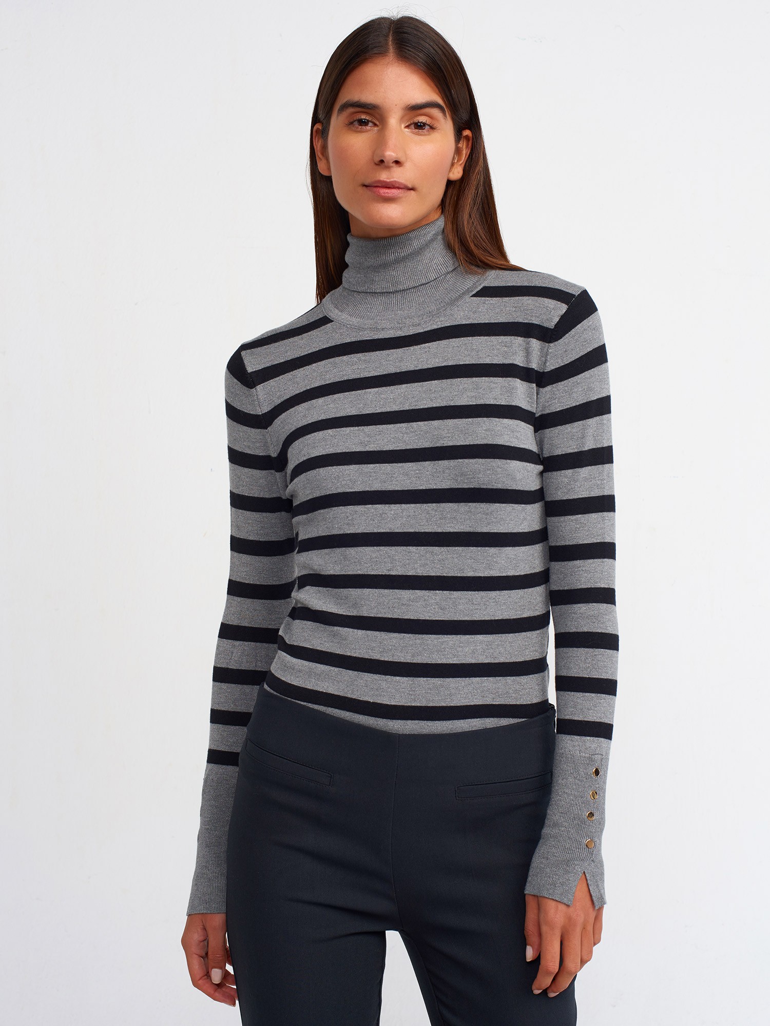 Turtleneck Striped Sweater