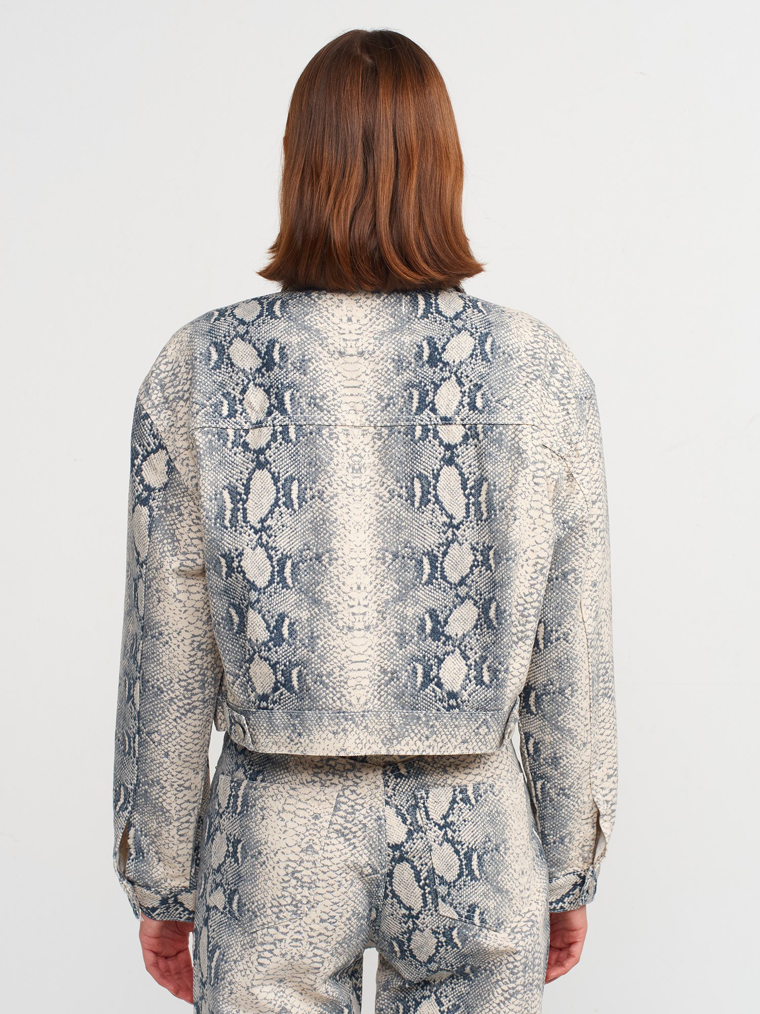 Snake Pattern Denim Jacket