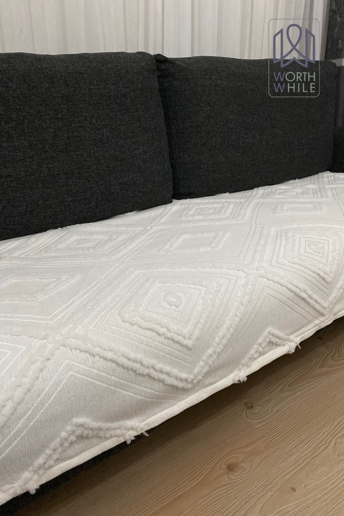 Beyaz Renk 100x240 Şönil Koltuk Örtüsü, Koltuk Kılıfı Ile Evinize Şıklık Katın