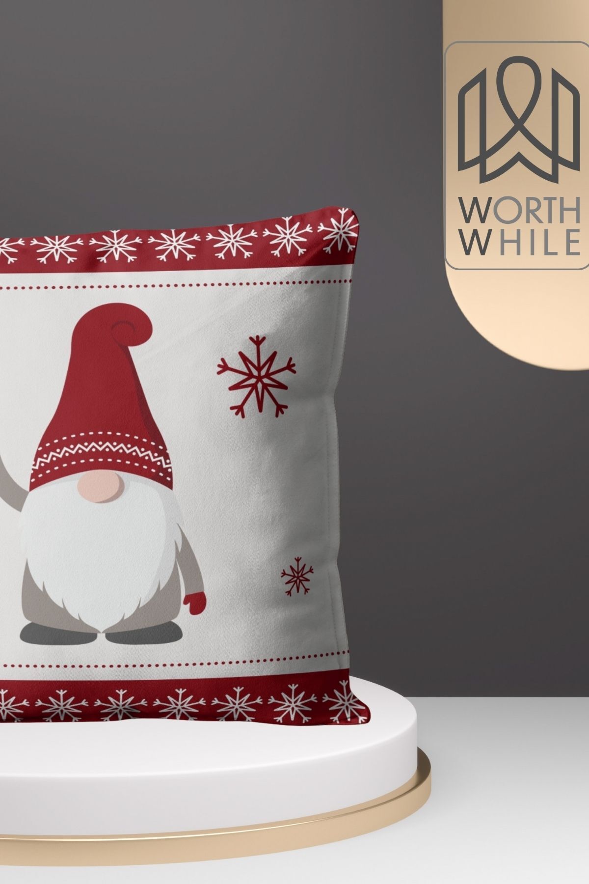 Yılbaşı Noel babalı Kırlent Yastık Kılıfı