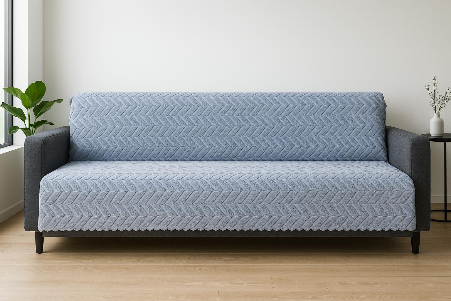 MİORA Welsoft Kaymaz Üçlü Koltuk Örtüsü 170x210 – 4 Renk | Yumuşak Dokulu, Süngerli Alt Taban - Açık Gri