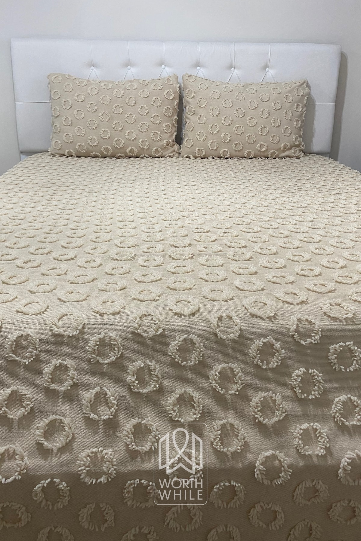 Cappuccino Ponponlu Şönil Yatak Örtüsü Modelleri Çift Kişilik 200 x 240 | Evinize Değer Katın