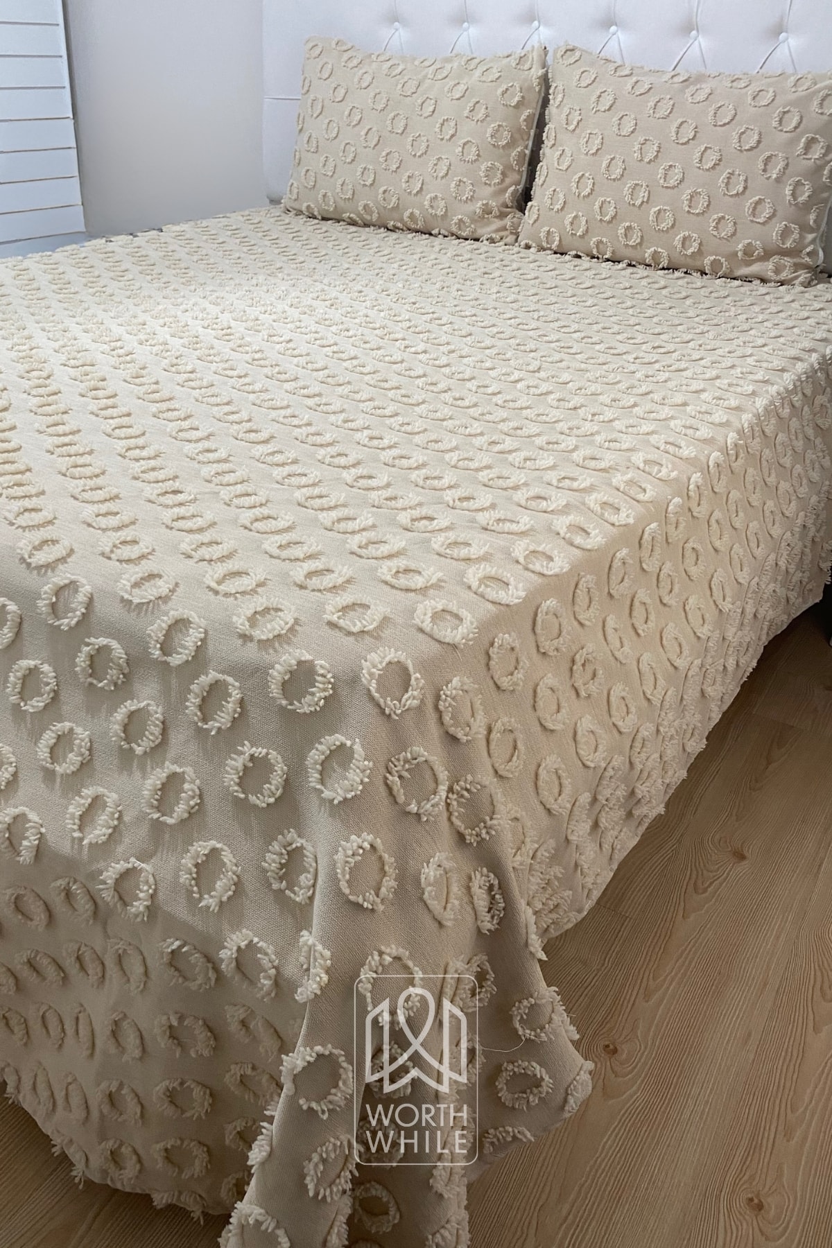 Cappuccino Ponponlu Şönil Yatak Örtüsü Modelleri Çift Kişilik 200 x 240 | Evinize Değer Katın