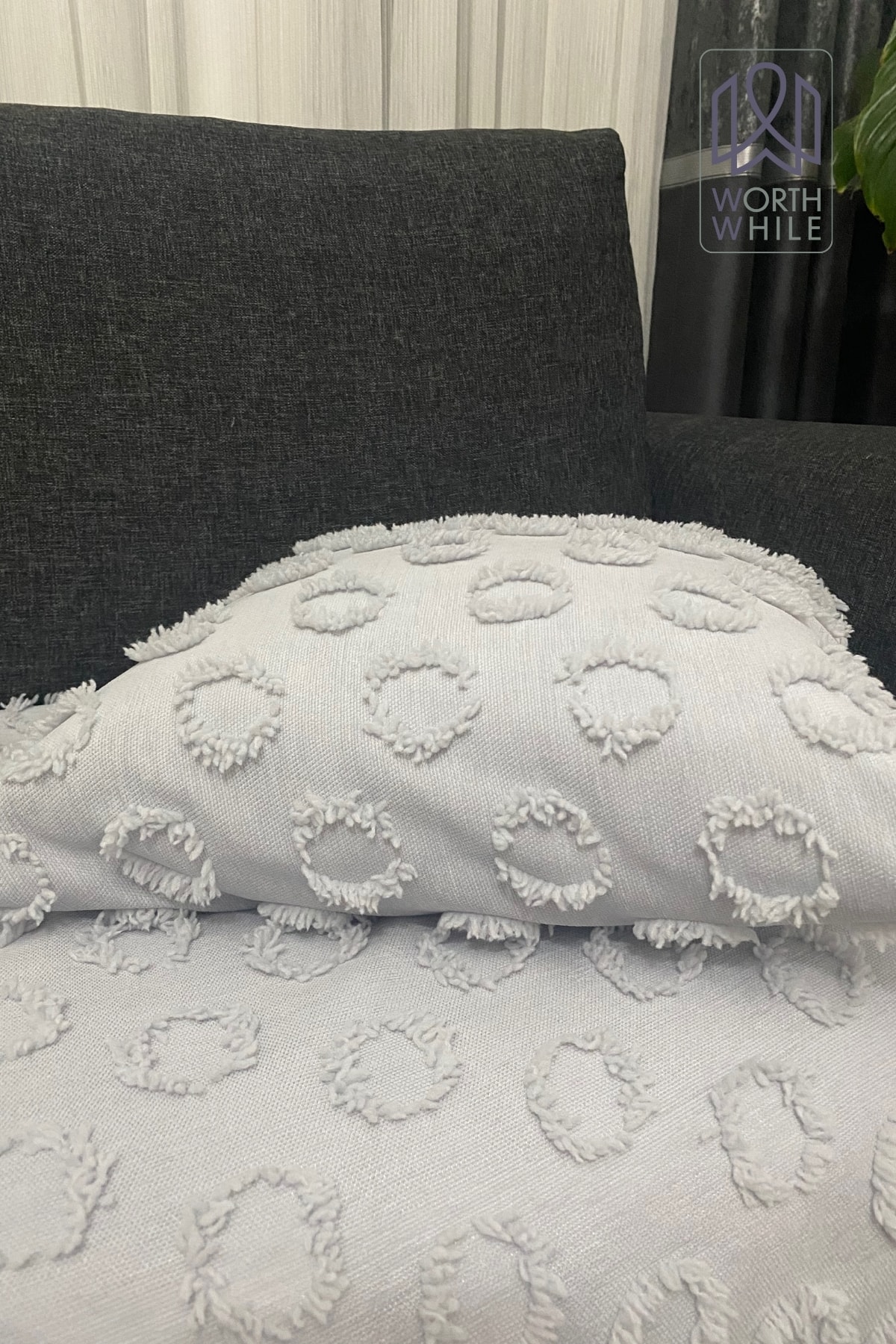 45x45 Cm Şönil Gri Çift Yüzlü Koltuk Kırlent Kılıfı – Modern Dekorasyonun