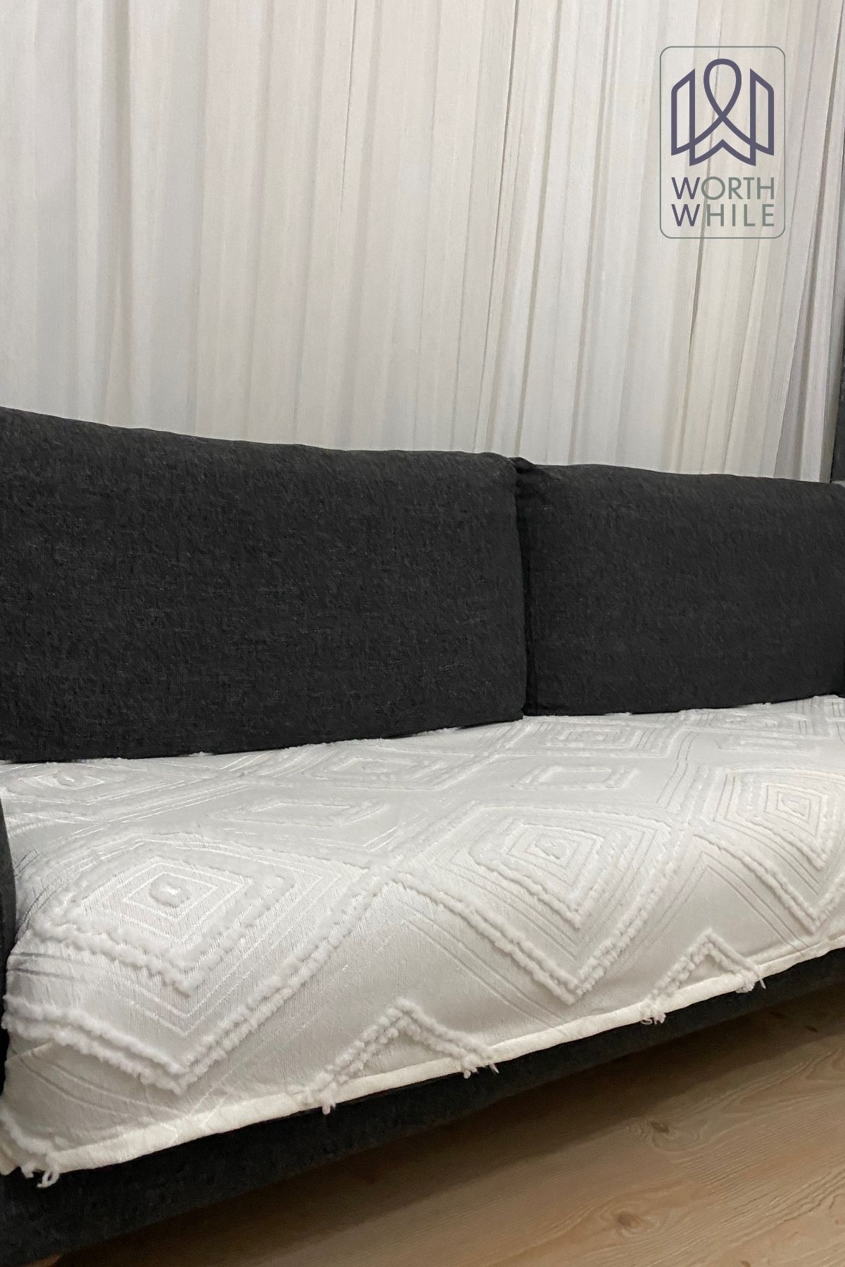 Beyaz Renk 100x240 Şönil Koltuk Örtüsü, Koltuk Kılıfı Ile Evinize Şıklık Katın