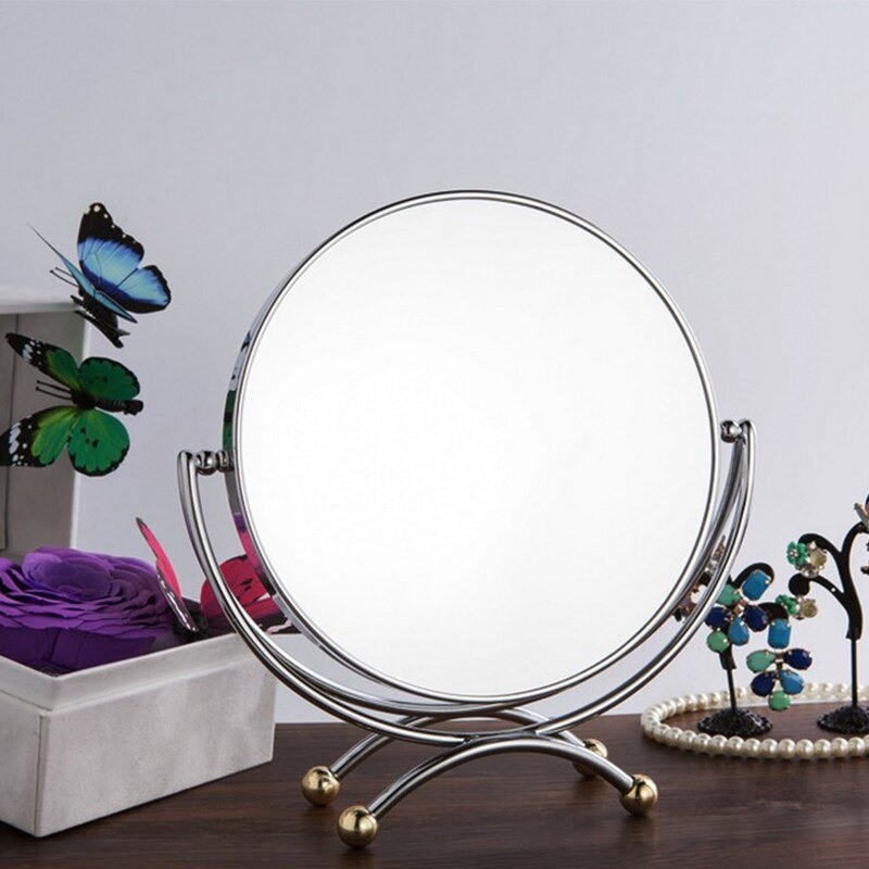 Gesh M-921 7x Büyüteçli Çift Taraflı Ayaklı Ayna Masaüstü Makyaj Aynası Metal 