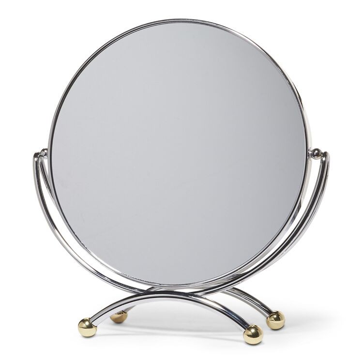 Gesh M-921 7x Büyüteçli Çift Taraflı Ayaklı Ayna Masaüstü Makyaj Aynası Metal 