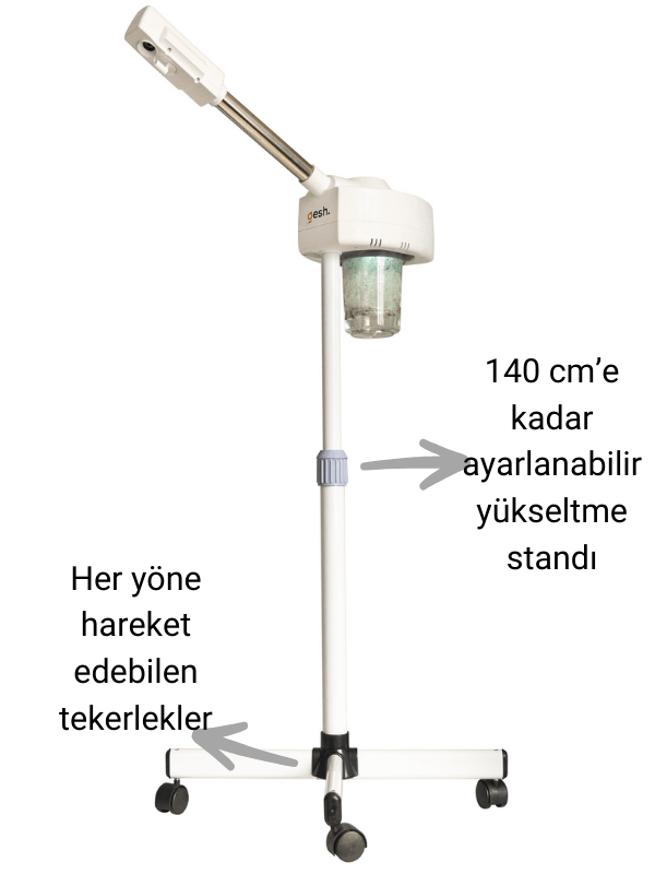 Gesh DT-318 Sıcak Buhar Ozonlu Yüz Buhar Makinesi Vapozon - Ayaklı - Profesyonel Cilt Bakımı