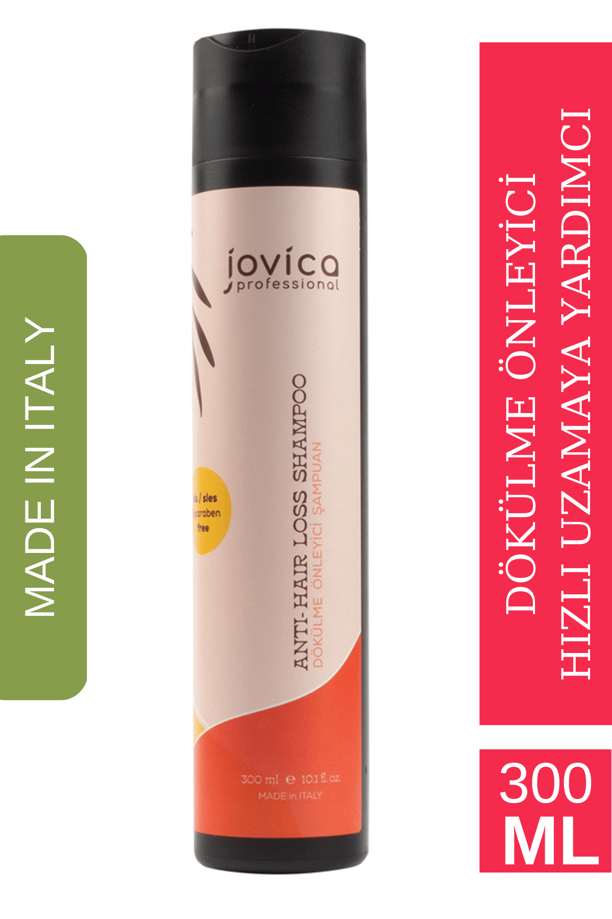 Jovica Parabensiz Dökülme Önleyici Hızlı Uzamaya Yardımcı Anti Hair Loss Şampuan 300 ml Made in ITALY