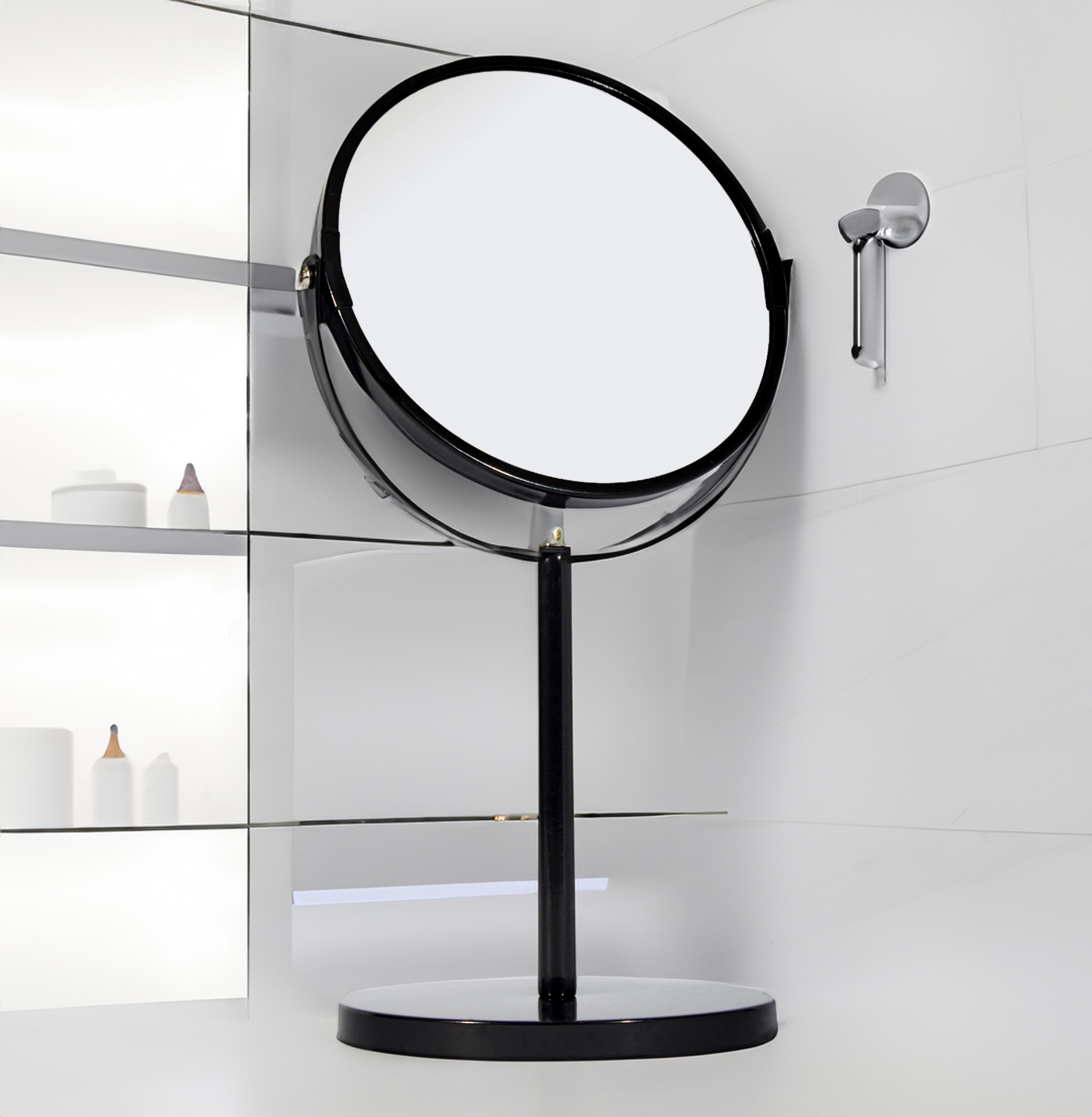 Gesh BA12 Siyah 5X Yakınlaştırmalı Ayna Metal Makyaj Aynası