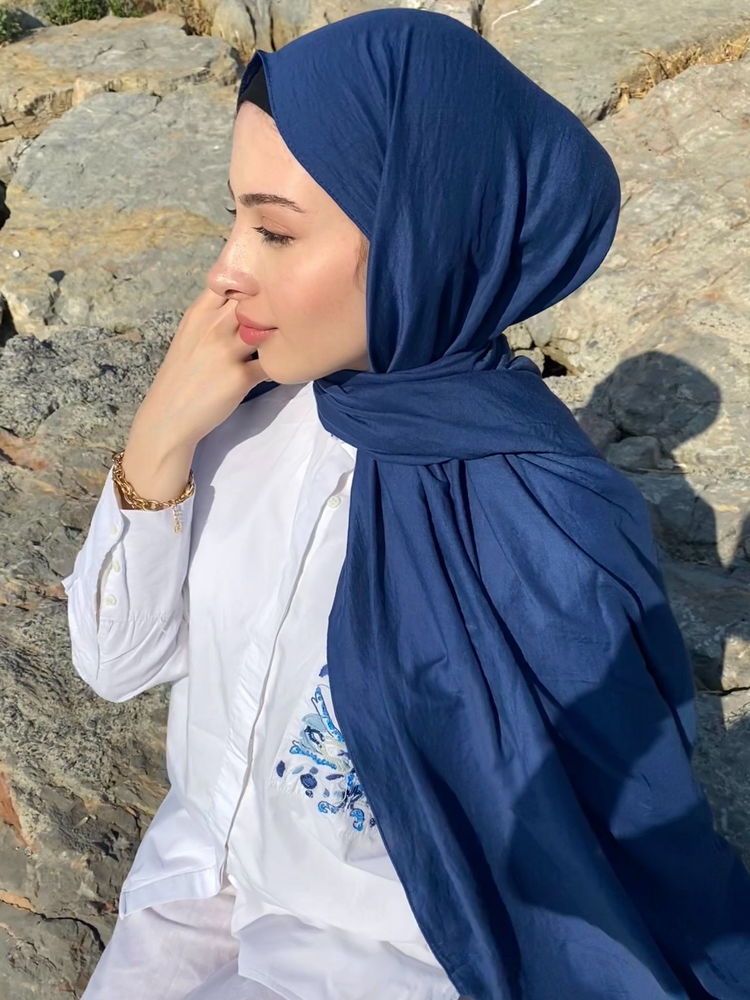 Keten Bambu Şal-Düz Model