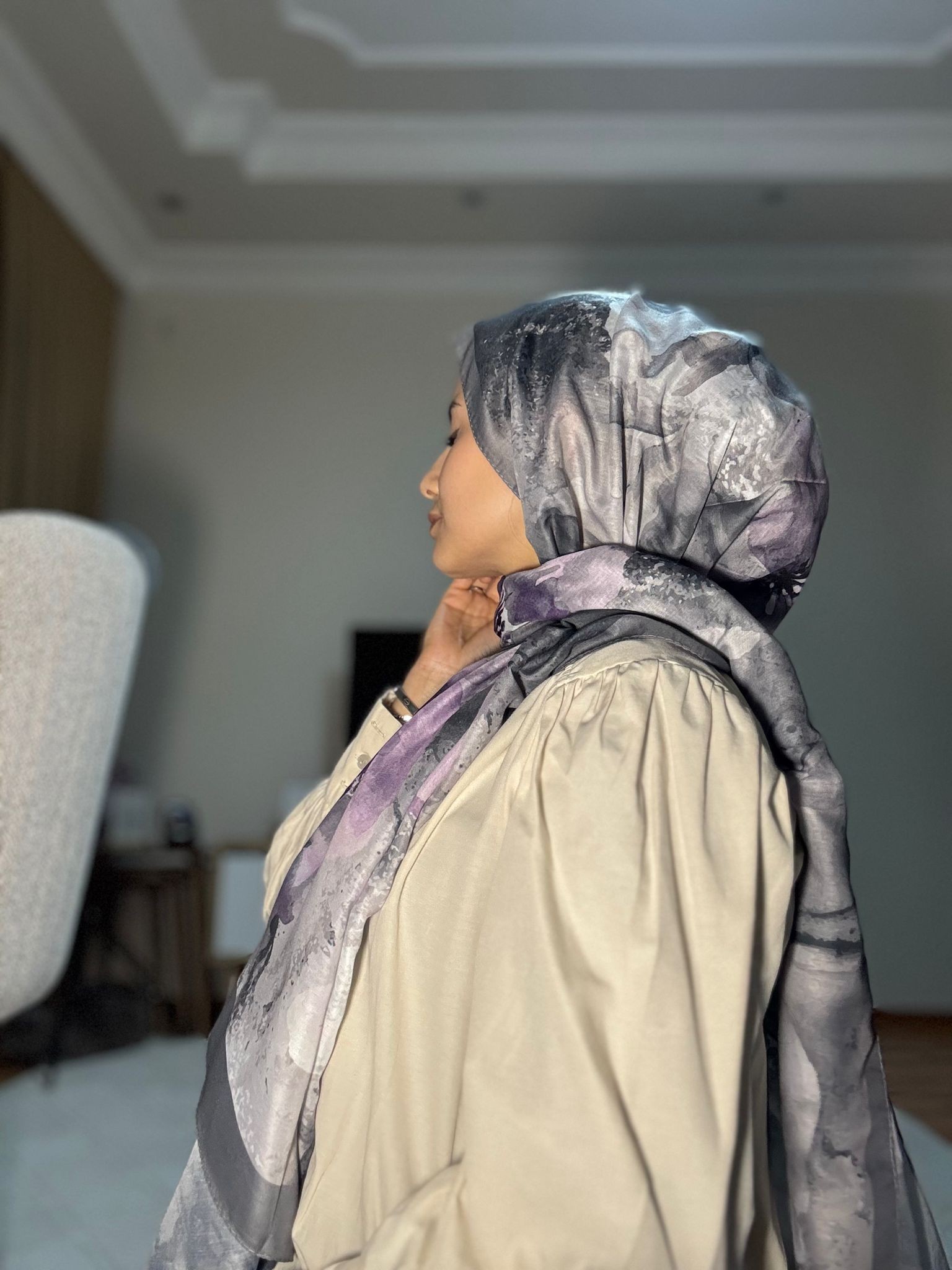 Soft Pamuk Şal -Lotus Desen